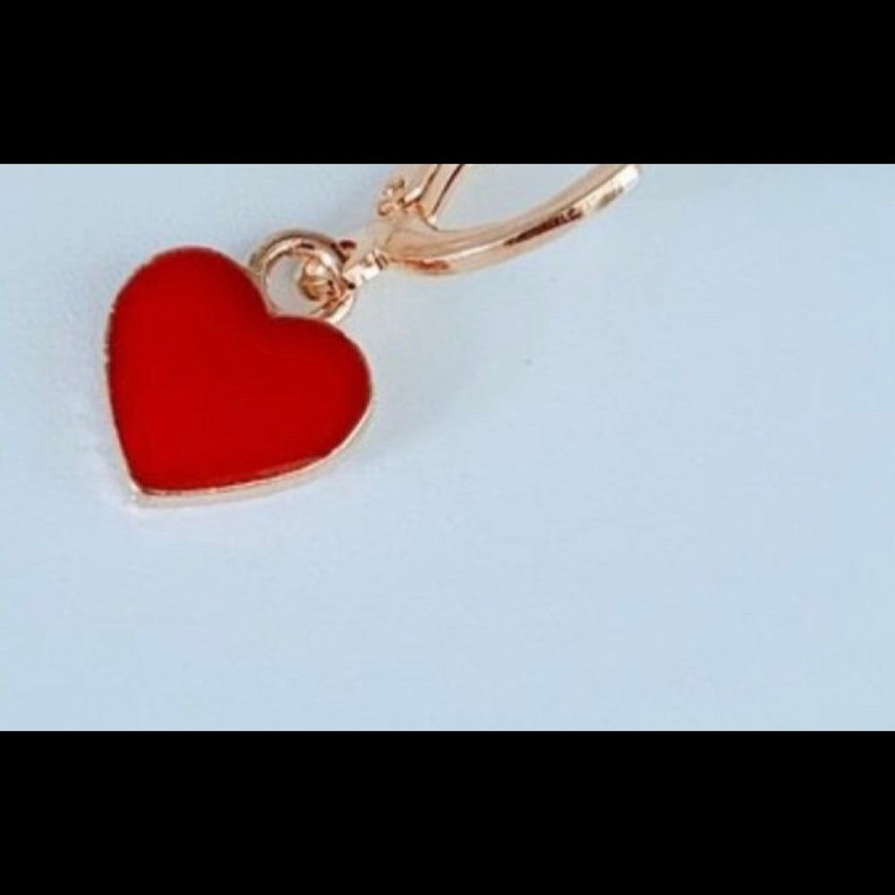 Red heart earrings